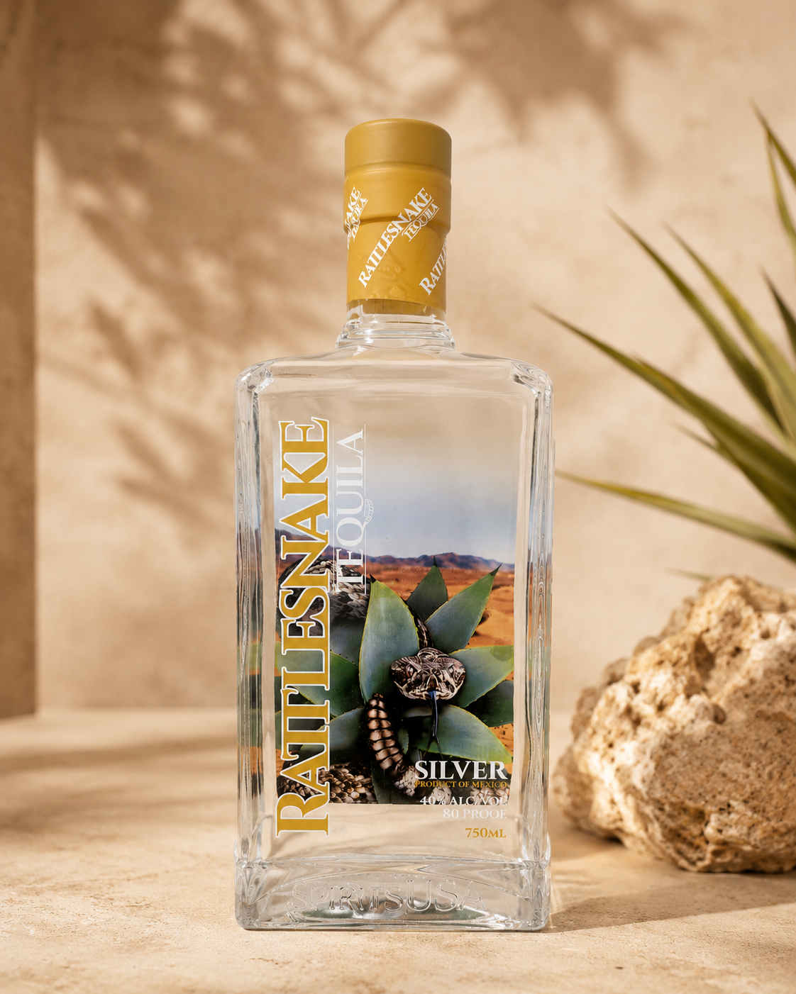 Rattlesnake Silver Tequila bottle